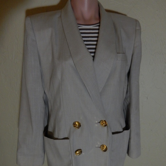 VINTAGE 1980'S OLEG CASSINI SKIRT SUIT - Picture 1 of 7
